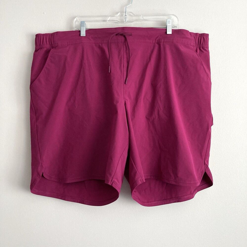 LANDS END Womens Plus Size Pink Swim Shorts Size 24W Pull On Lined Active